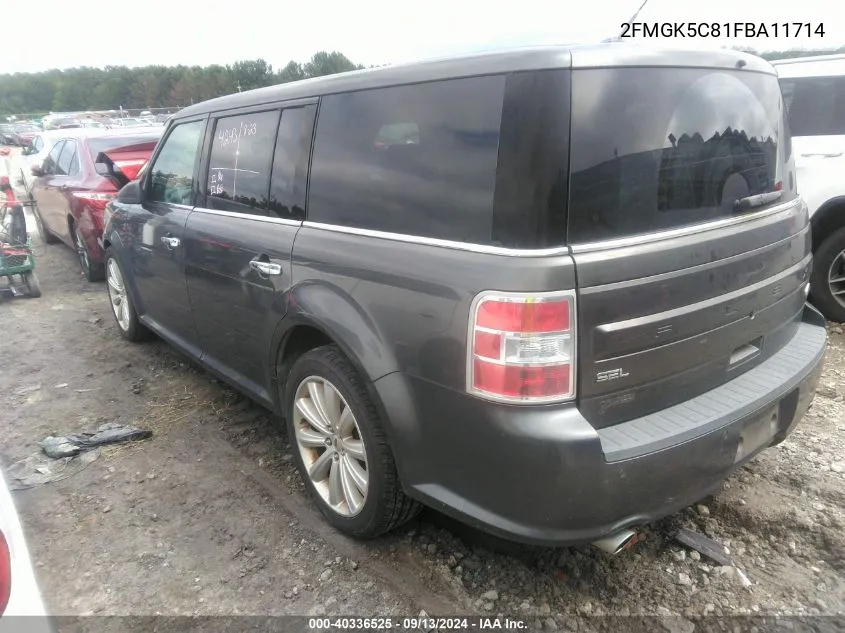 2015 Ford Flex Sel VIN: 2FMGK5C81FBA11714 Lot: 40336525