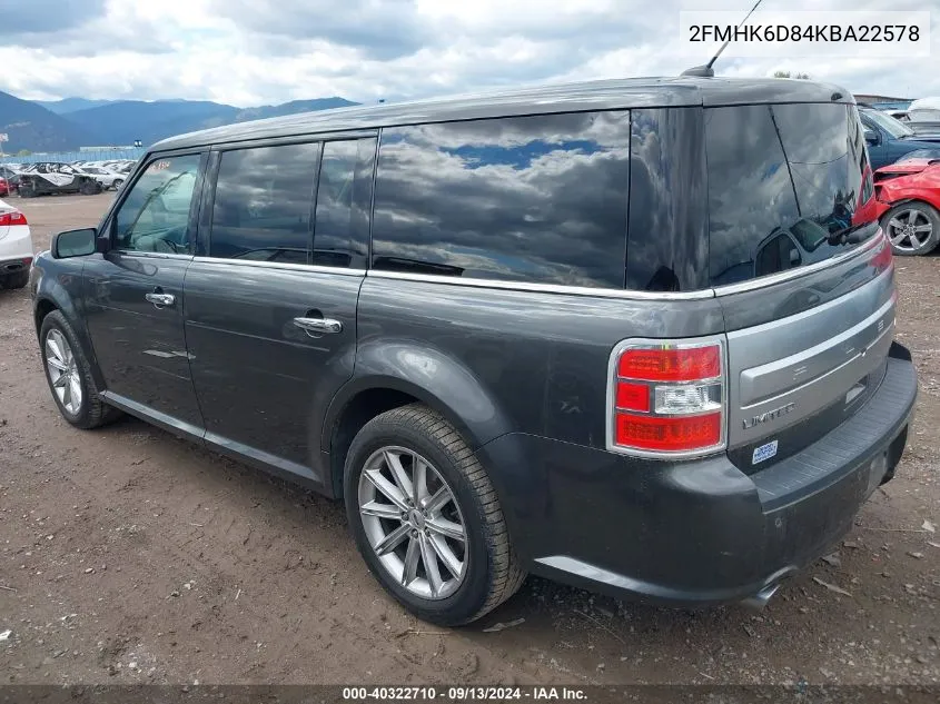 2019 Ford Flex Limited VIN: 2FMHK6D84KBA22578 Lot: 40322710