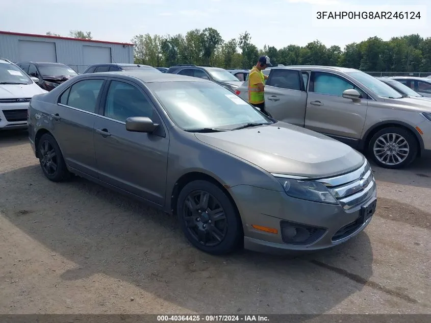 2010 Ford Fusion Se VIN: 3FAHP0HG8AR246124 Lot: 40364425