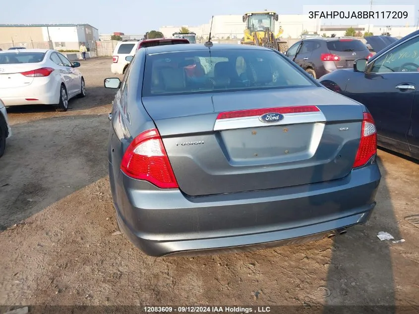 3FAHP0JA8BR117209 2011 Ford Fusion Sel