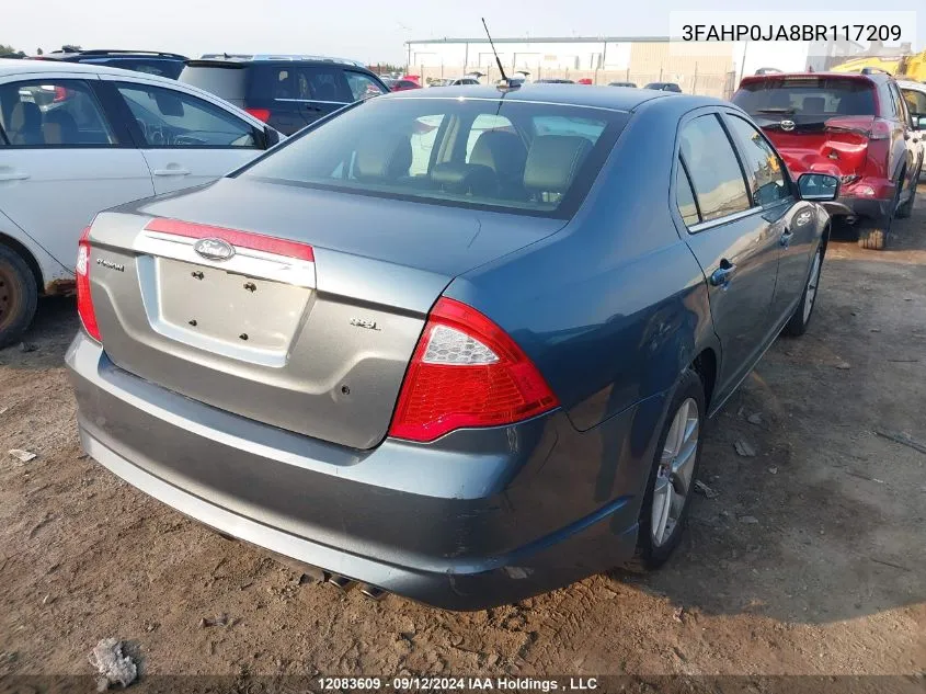 3FAHP0JA8BR117209 2011 Ford Fusion Sel