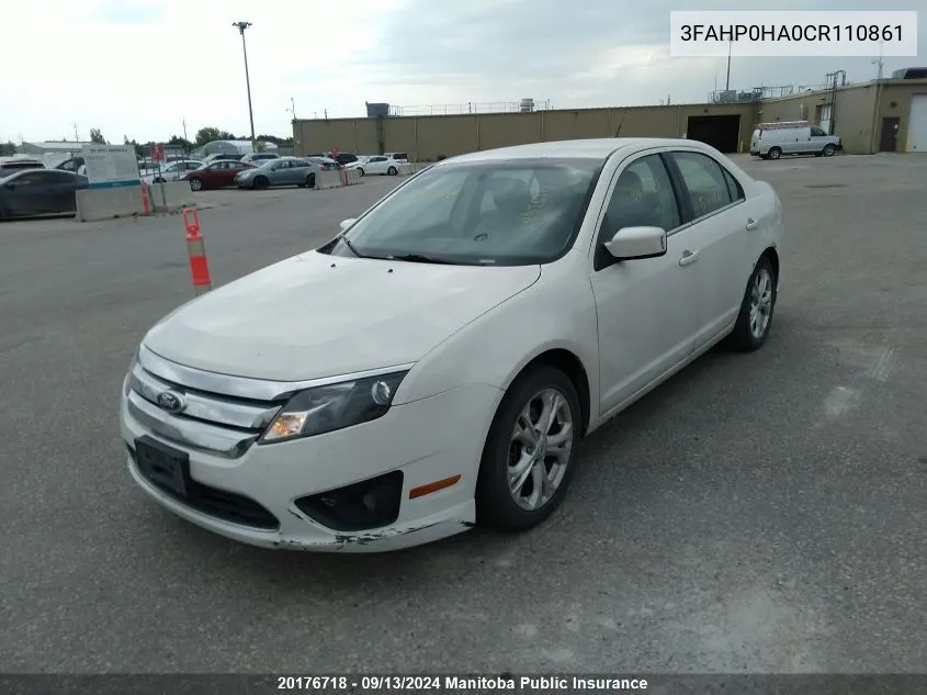 2012 Ford Fusion Se VIN: 3FAHP0HA0CR110861 Lot: 20176718