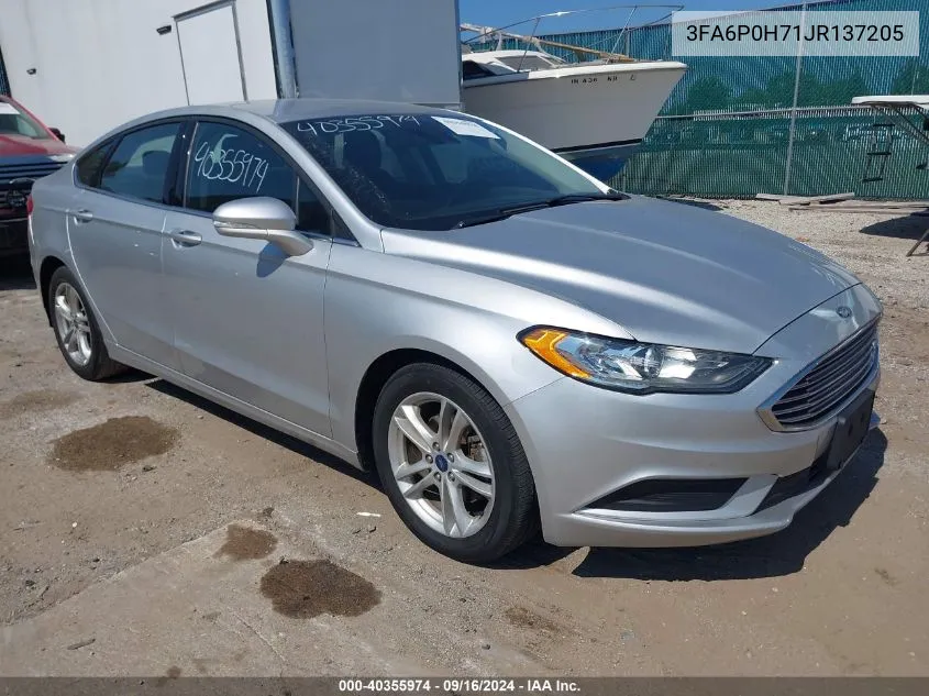 2018 Ford Fusion Se VIN: 3FA6P0H71JR137205 Lot: 40355974