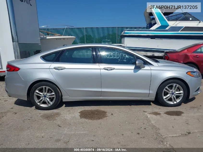 2018 Ford Fusion Se VIN: 3FA6P0H71JR137205 Lot: 40355974