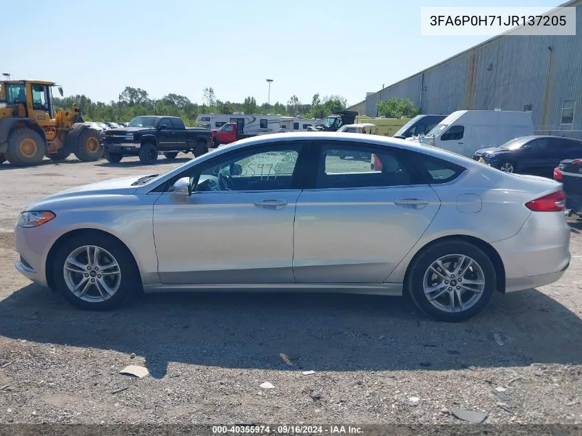 2018 Ford Fusion Se VIN: 3FA6P0H71JR137205 Lot: 40355974