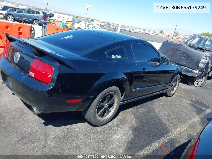 2005 Ford Mustang V6 Deluxe/V6 Premium VIN: 1ZVFT80N555179249 Lot: 40377800