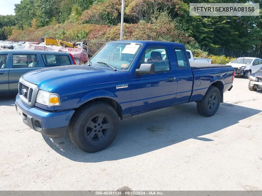 2008 Ford Ranger Fx4 Off-Road/Sport/Xl/Xlt VIN: 1FTYR15EX8PA08158 Lot: 40361138