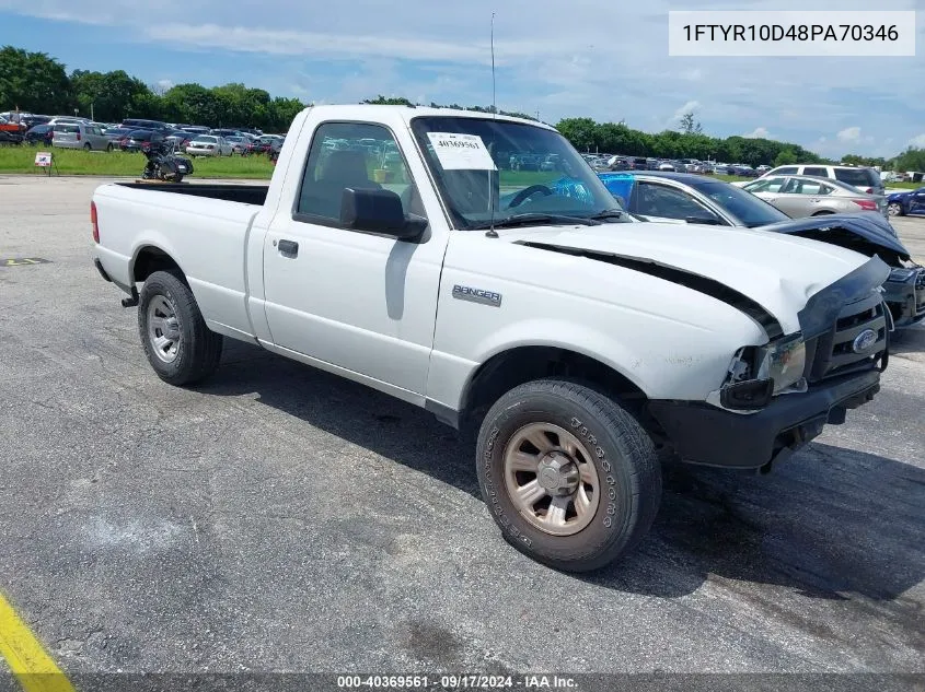 2008 Ford Ranger Xl/Xlt VIN: 1FTYR10D48PA70346 Lot: 40369561