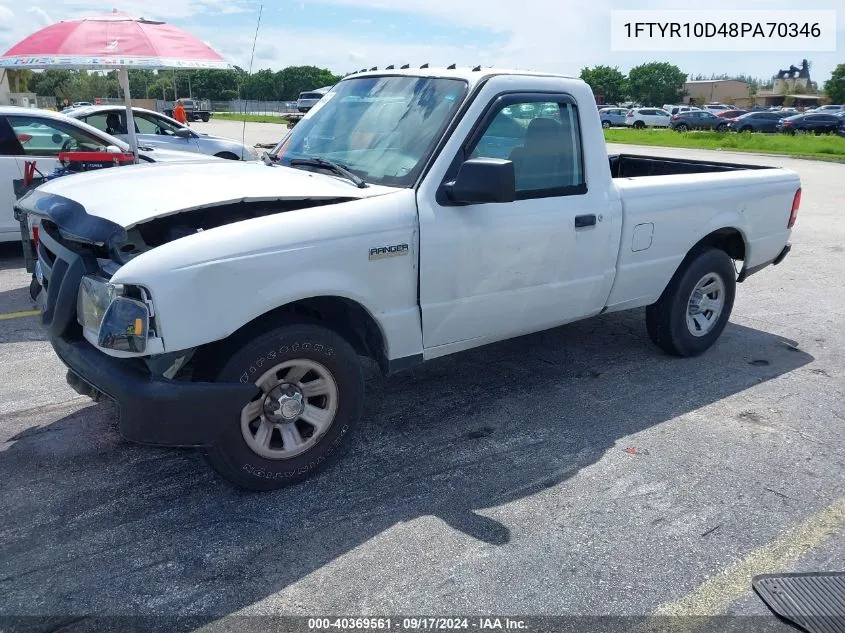 2008 Ford Ranger Xl/Xlt VIN: 1FTYR10D48PA70346 Lot: 40369561