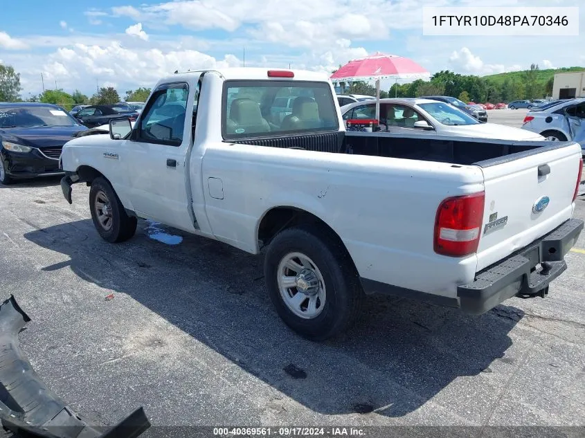 2008 Ford Ranger Xl/Xlt VIN: 1FTYR10D48PA70346 Lot: 40369561