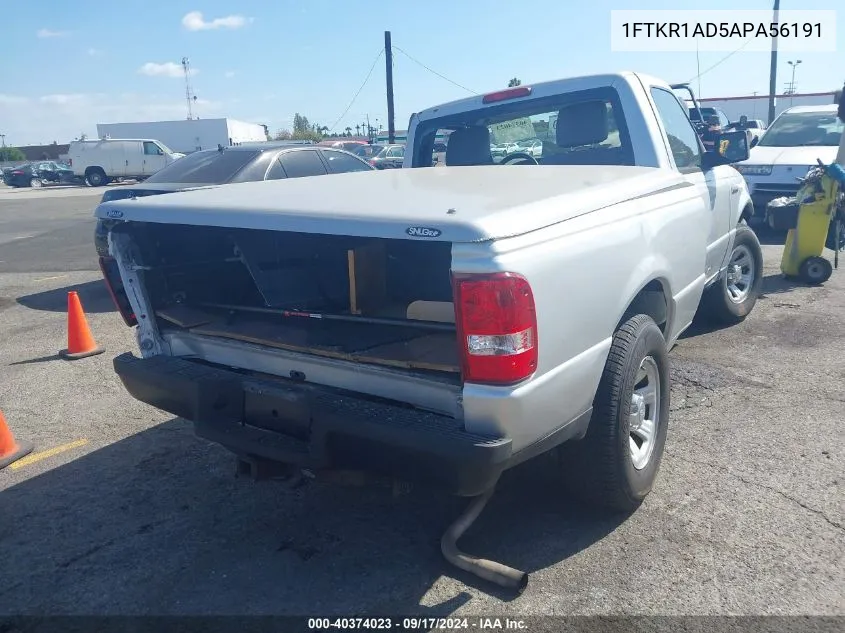 2010 Ford Ranger Xl/Xlt VIN: 1FTKR1AD5APA56191 Lot: 40374023