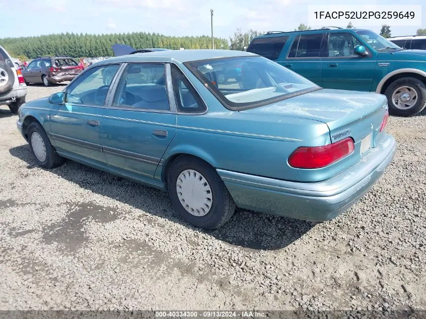 1993 Ford Taurus Gl VIN: 1FACP52U2PG259649 Lot: 40334300