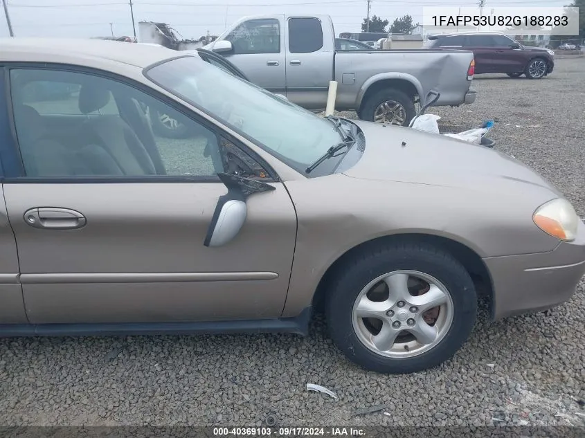 2002 Ford Taurus Se VIN: 1FAFP53U82G188283 Lot: 40369103