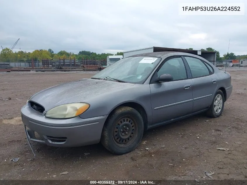 2006 Ford Taurus Se VIN: 1FAHP53U26A224552 Lot: 40355372