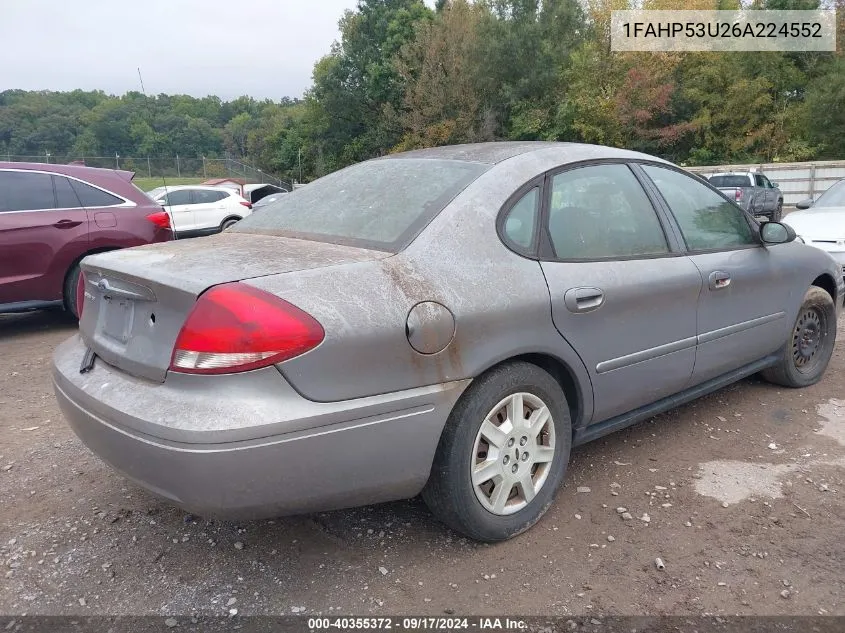 1FAHP53U26A224552 2006 Ford Taurus Se