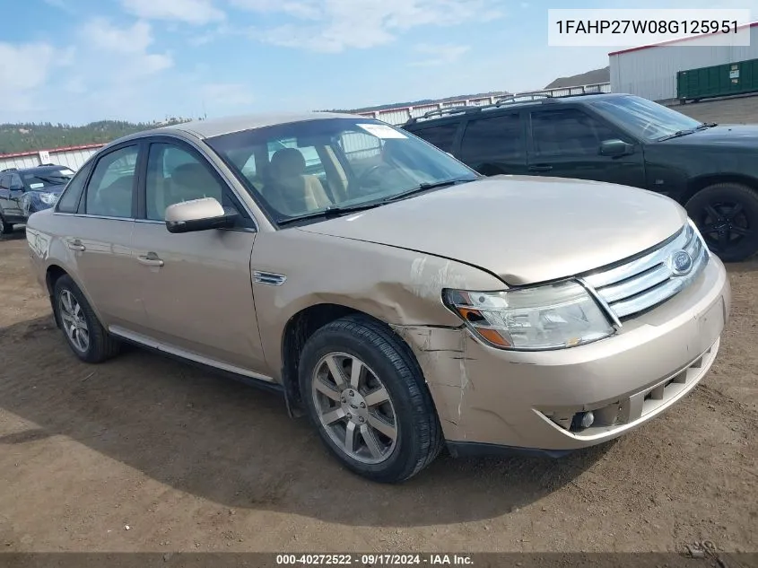 1FAHP27W08G125951 2008 Ford Taurus Sel