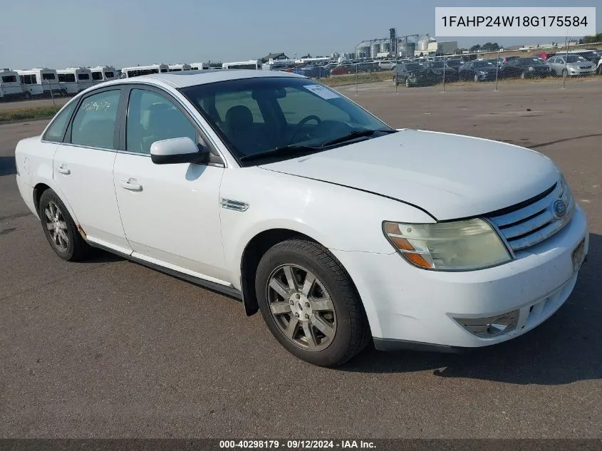 2008 Ford Taurus Sel VIN: 1FAHP24W18G175584 Lot: 40298179