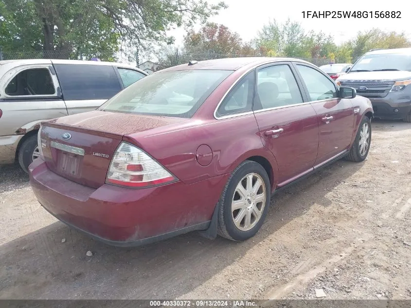 2008 Ford Taurus Limited VIN: 1FAHP25W48G156882 Lot: 40330372