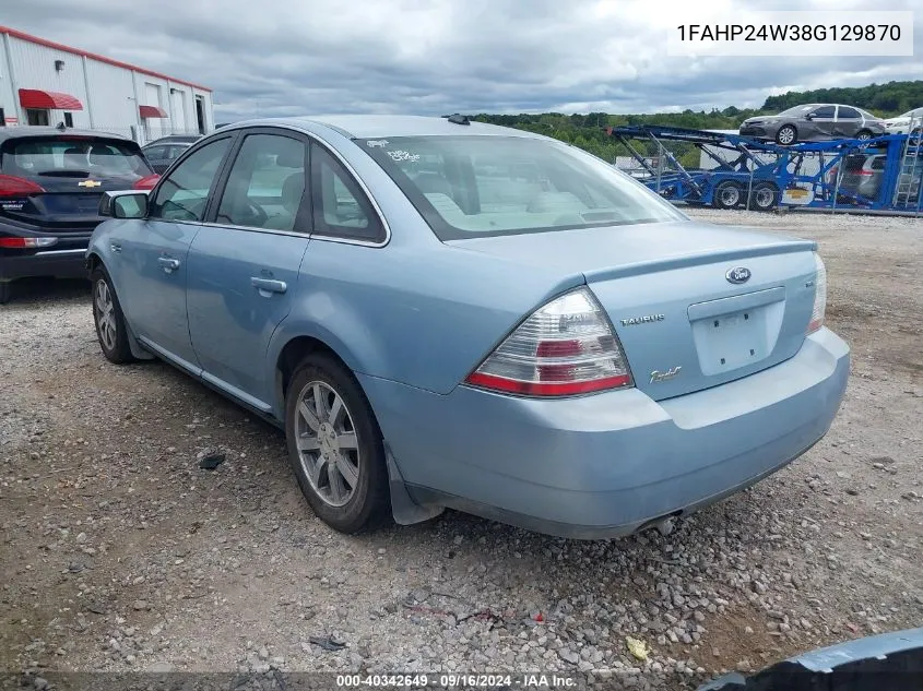 2008 Ford Taurus Sel VIN: 1FAHP24W38G129870 Lot: 40342649