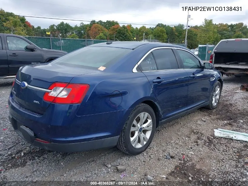 2012 Ford Taurus Sel VIN: 1FAHP2EW1CG138431 Lot: 40365267