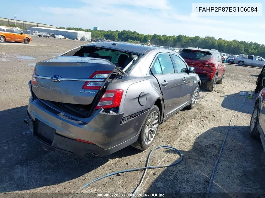 2014 Ford Taurus Limited VIN: 1FAHP2F87EG106084 Lot: 40372823