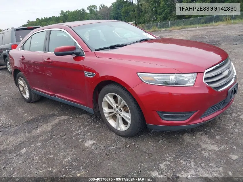 2016 Ford Taurus Sel VIN: 1FAHP2E83GG142830 Lot: 40370675