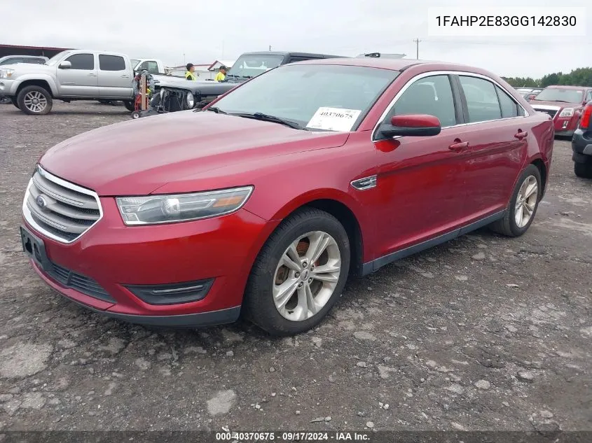 2016 Ford Taurus Sel VIN: 1FAHP2E83GG142830 Lot: 40370675