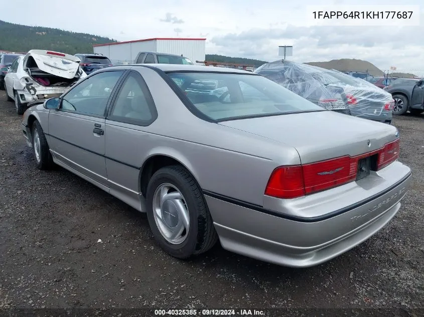 1989 Ford Thunderbird Super Coupe VIN: 1FAPP64R1KH177687 Lot: 40325385