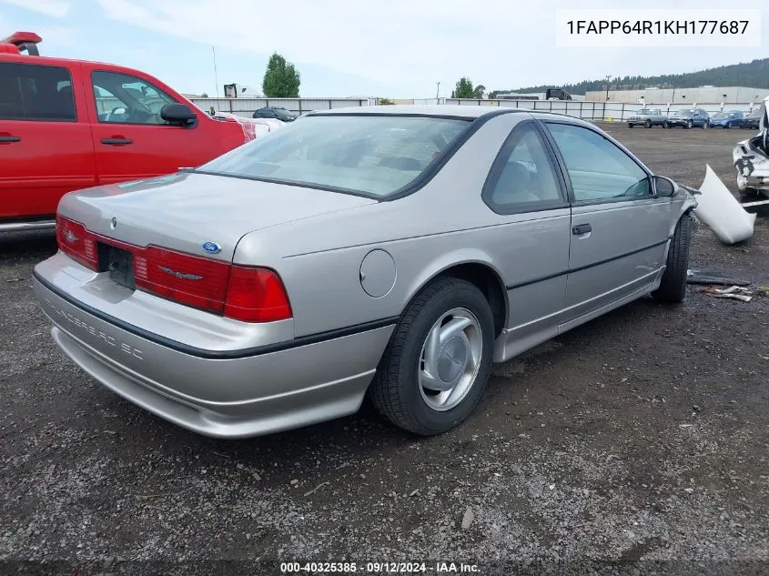 1989 Ford Thunderbird Super Coupe VIN: 1FAPP64R1KH177687 Lot: 40325385