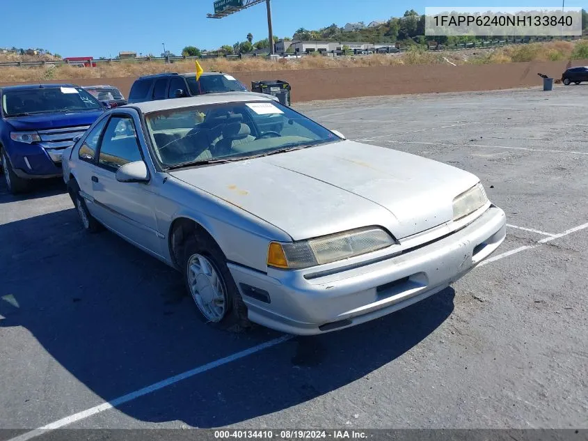 1992 Ford Thunderbird Lx VIN: 1FAPP6240NH133840 Lot: 40134410