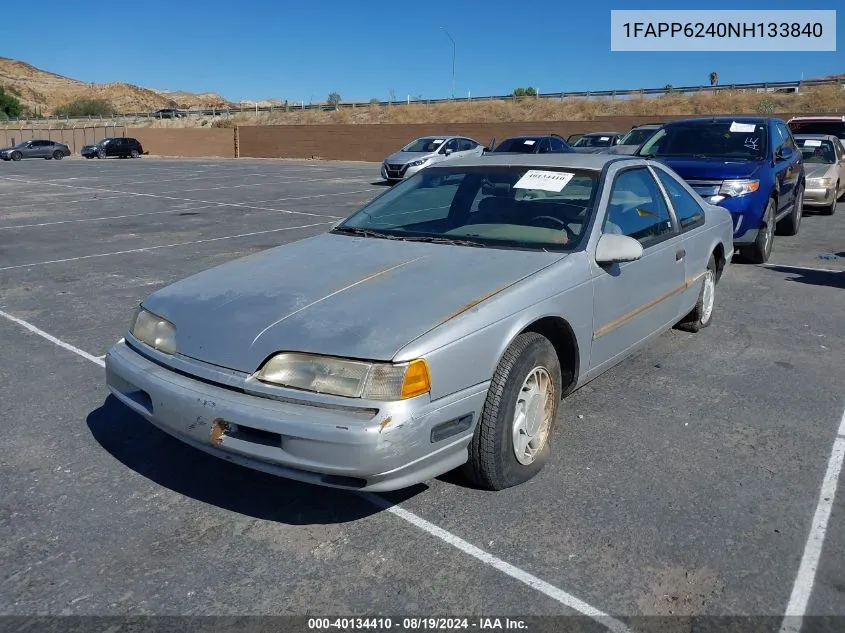 1992 Ford Thunderbird Lx VIN: 1FAPP6240NH133840 Lot: 40134410