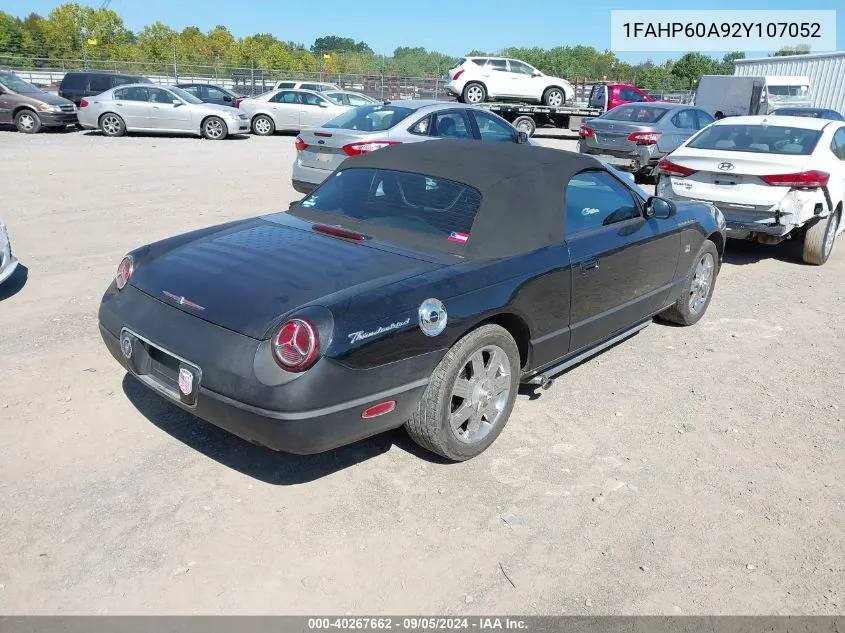 2002 Ford Thunderbird VIN: 1FAHP60A92Y107052 Lot: 40267662