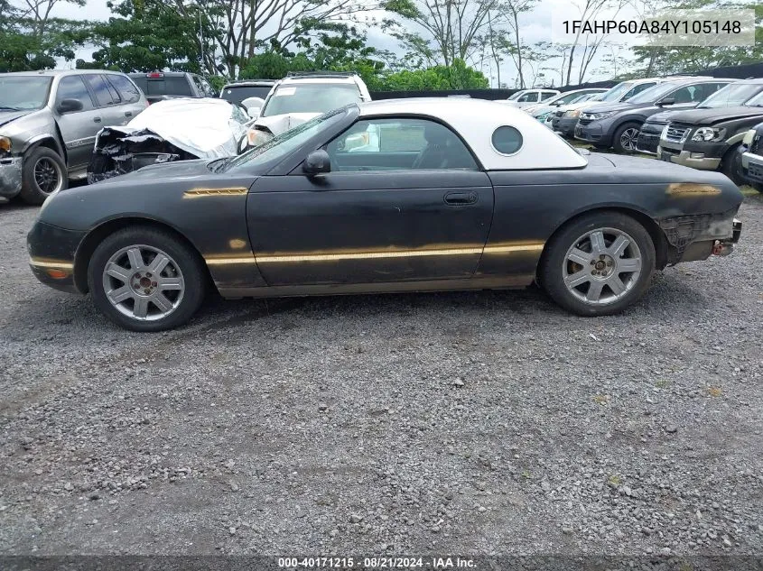 2004 Ford Thunderbird VIN: 1FAHP60A84Y105148 Lot: 40171215