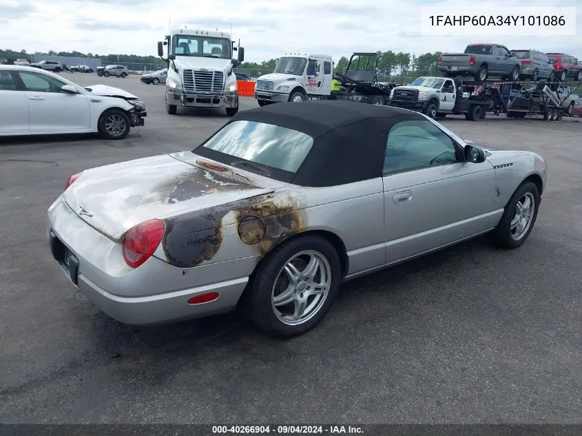 2004 Ford Thunderbird VIN: 1FAHP60A34Y101086 Lot: 40266904