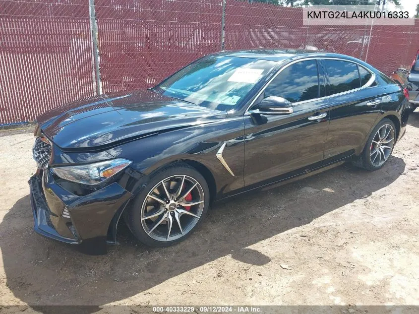 2019 Genesis G70 2.0T Sport VIN: KMTG24LA4KU016333 Lot: 40333229