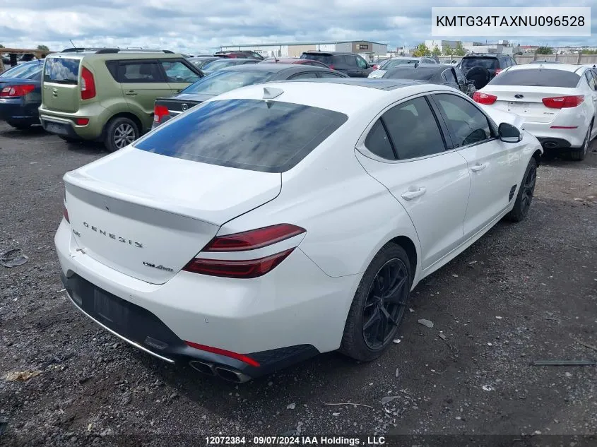 2022 Genesis G70 VIN: KMTG34TAXNU096528 Lot: 12072384