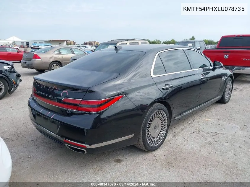 2020 Genesis G90 Ultimate VIN: KMTF54PHXLU078735 Lot: 40347679