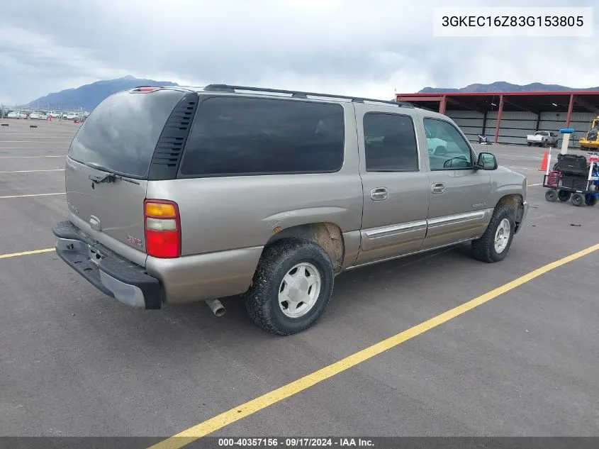 2003 GMC Yukon Xl 1500 Sle VIN: 3GKEC16Z83G153805 Lot: 40357156