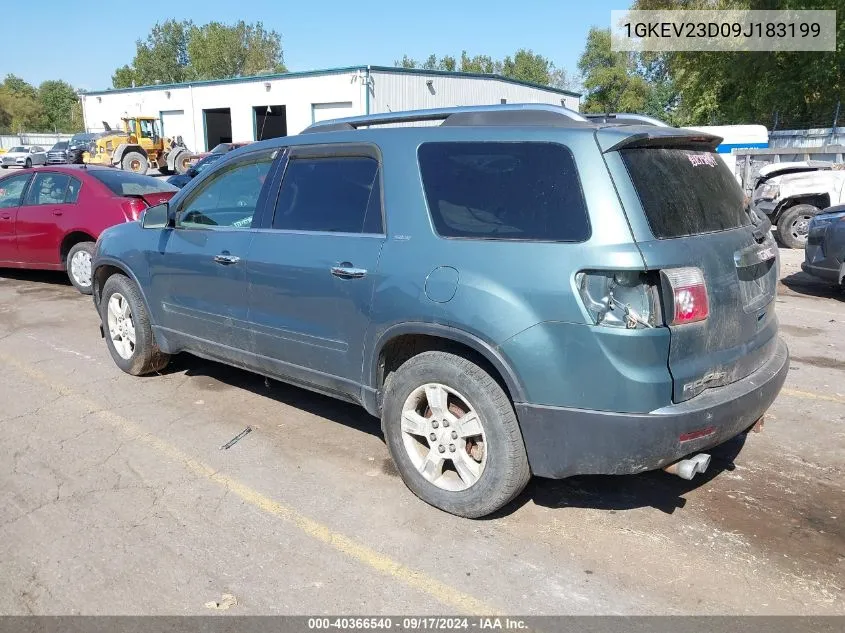 2009 GMC Acadia Slt-1 VIN: 1GKEV23D09J183199 Lot: 40366540