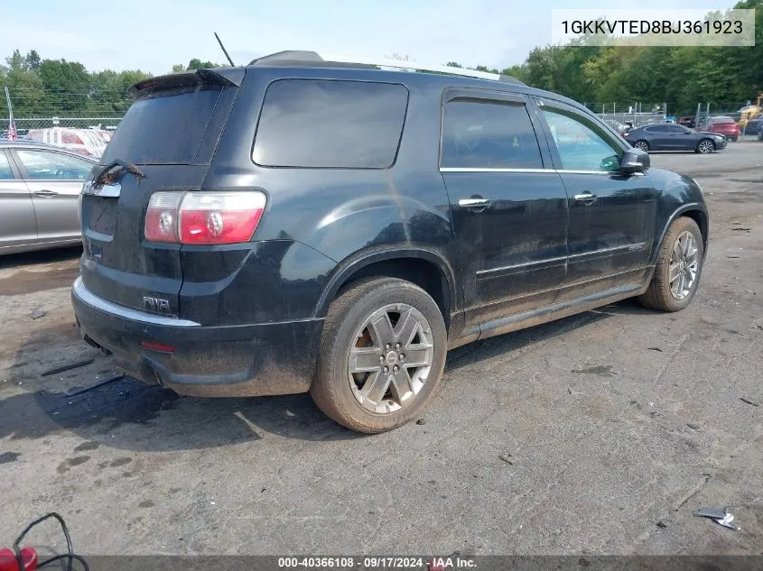 1GKKVTED8BJ361923 2011 GMC Acadia Denali