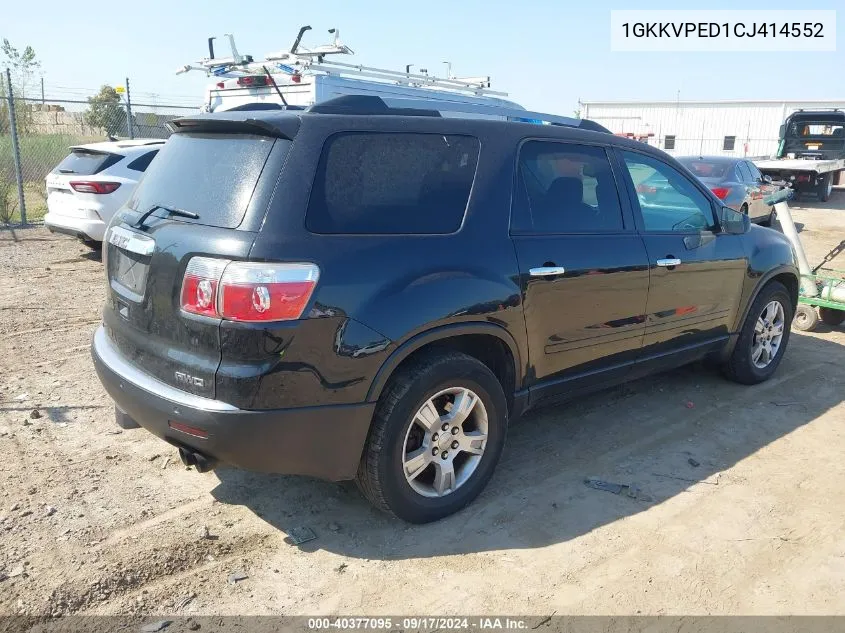 2012 GMC Acadia Sle VIN: 1GKKVPED1CJ414552 Lot: 40377095