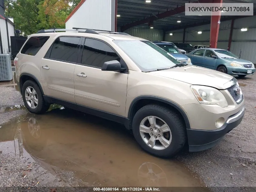 2012 GMC Acadia Sl VIN: 1GKKVNED4CJ170884 Lot: 40380164