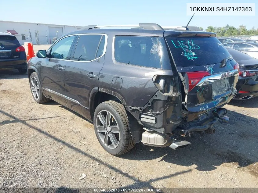 2017 GMC Acadia Denali VIN: 1GKKNXLS4HZ142363 Lot: 40352073