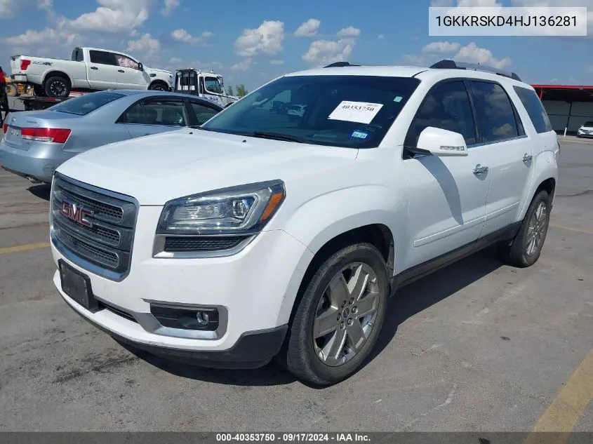 1GKKRSKD4HJ136281 2017 GMC Acadia Limited