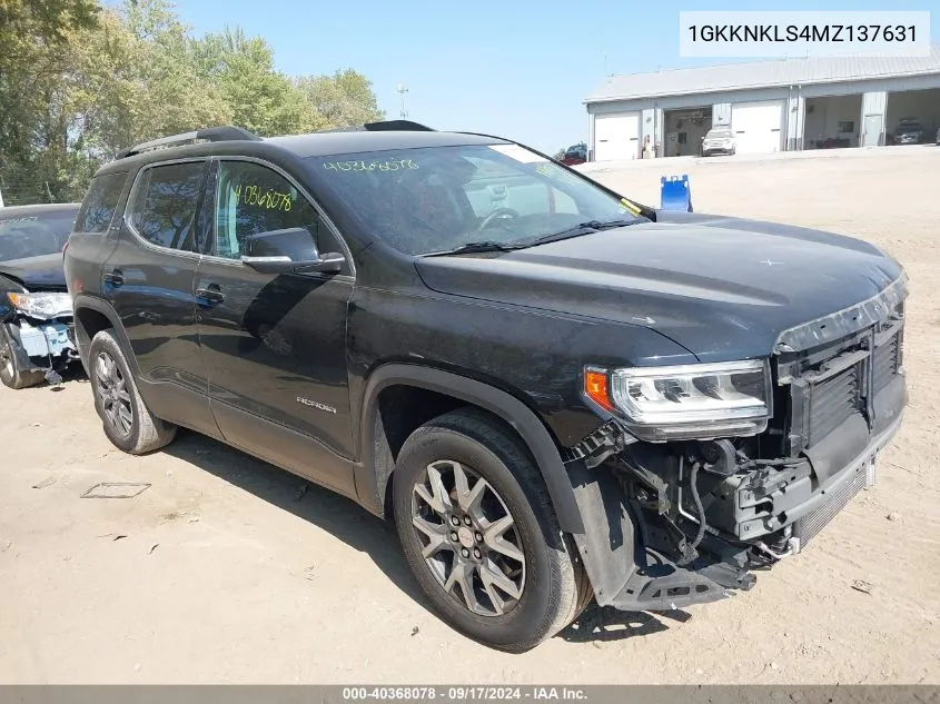 2021 GMC Acadia Fwd Sle VIN: 1GKKNKLS4MZ137631 Lot: 40368078