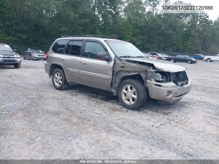 2002 GMC Envoy VIN: 1GKDS13S222120988 Lot: 40324168