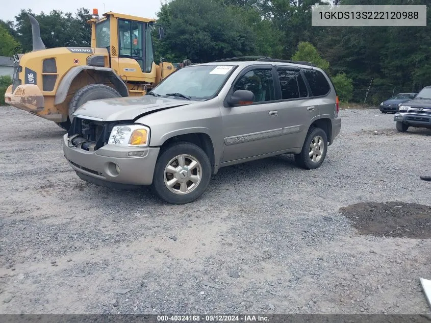 2002 GMC Envoy VIN: 1GKDS13S222120988 Lot: 40324168