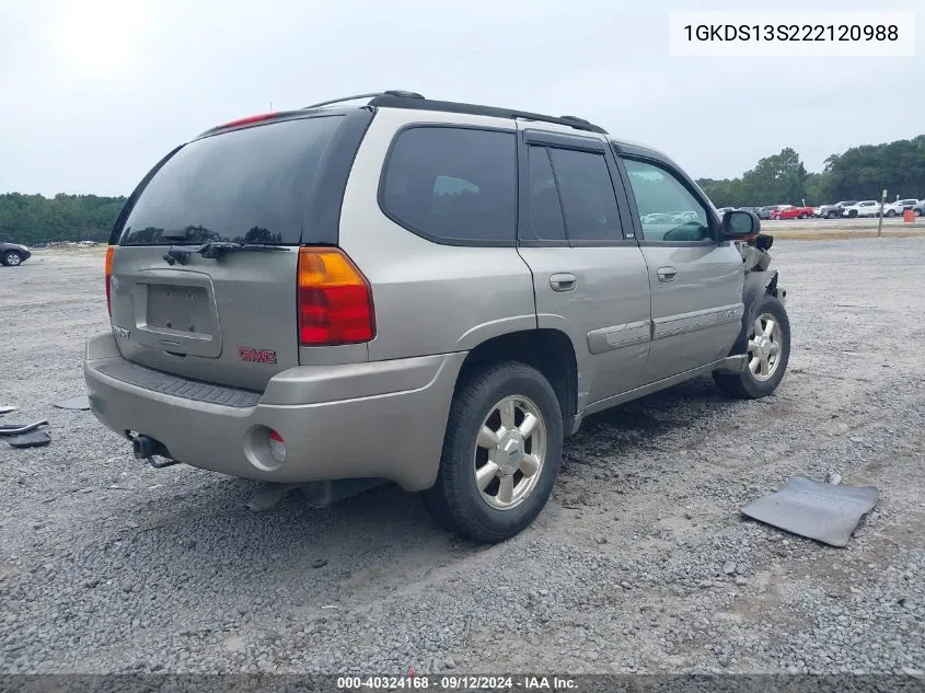 2002 GMC Envoy VIN: 1GKDS13S222120988 Lot: 40324168