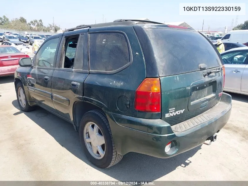 2002 GMC Envoy Sle VIN: 1GKDT13S922330159 Lot: 40338704