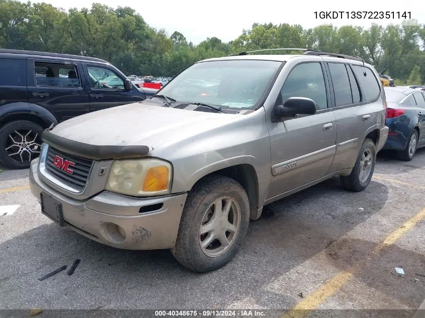 2002 GMC Envoy Slt VIN: 1GKDT13S722351141 Lot: 40348675